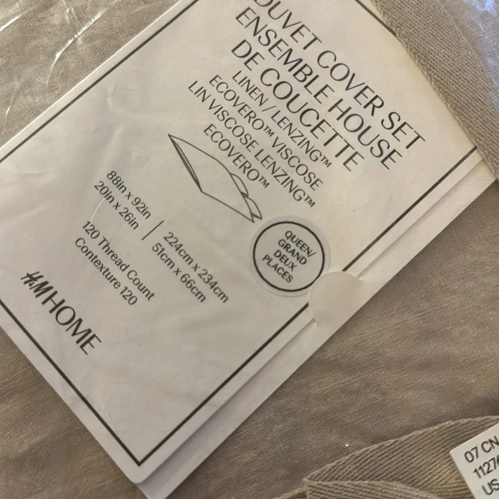 LINEN-BLEND/QUEEN DUVET COVER SET‎